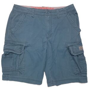 Unionbay Mens 34 Cargo Shorts Blue Cotton 10.5" Inseam Relaxed